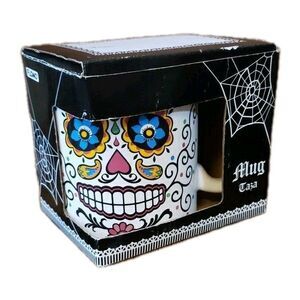 Sugar Skulls Day Of The Dead Coffee Mug Mexican Calavera Halloween 11OZ Gift Box